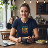 Load image into Gallery viewer, Triathlon Motivation Women's Athletic Crewneck – Swim Bike Run Edition